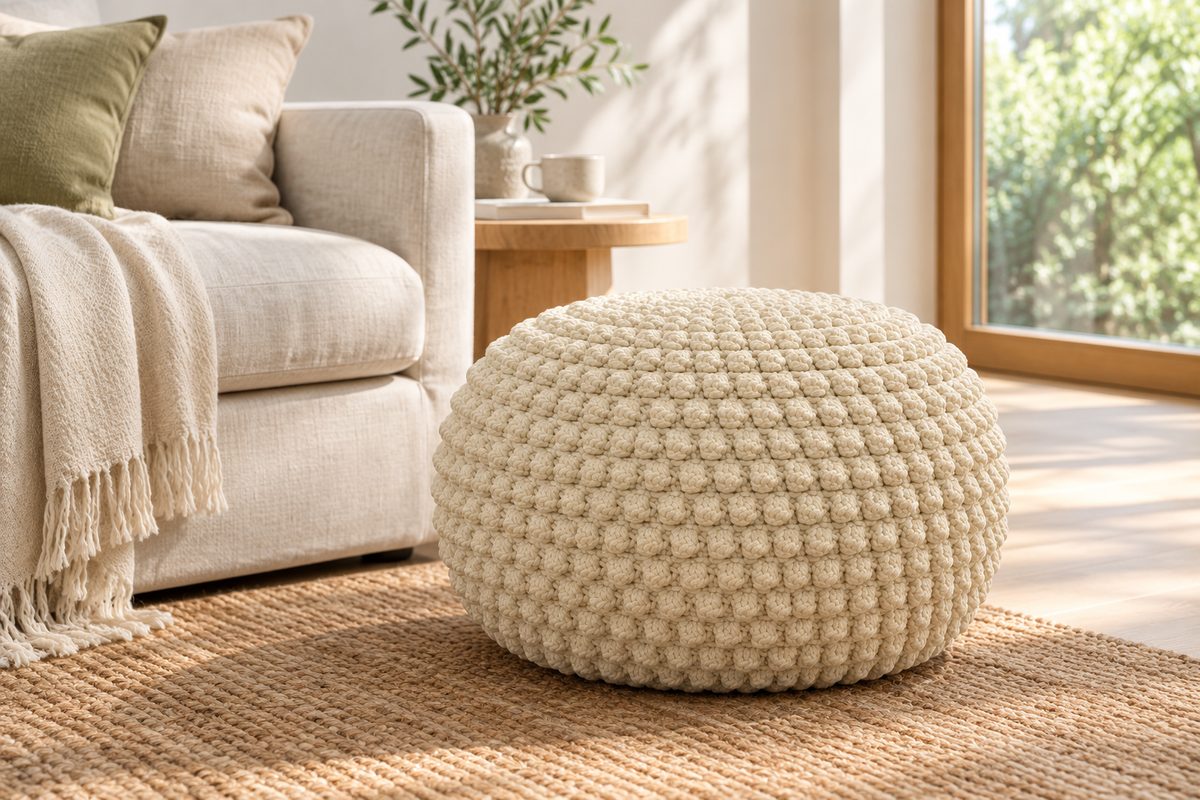 Crochet Pouf Pattern – DIY Round Floor Pouf | Digital PDF Pattern