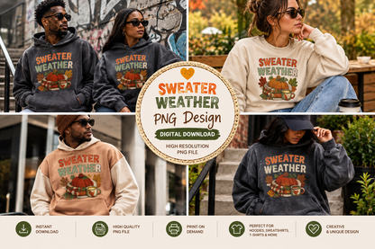 Sweater Weather Png, Preppy Leopard Fall Coffee Sublimation, Cozy Autumn Sweater Latte Shirt, Pumpkin Plaid Fall Png, Digital Download