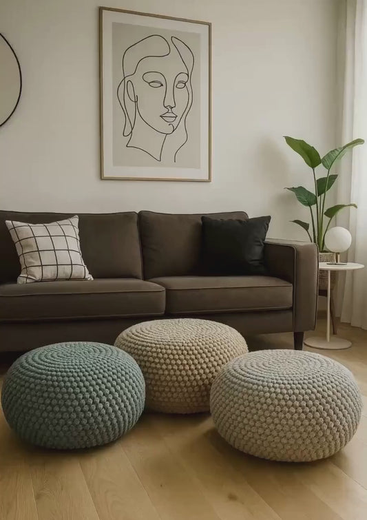 Crochet Pouf Pattern – DIY Round Floor Pouf | Digital PDF Pattern